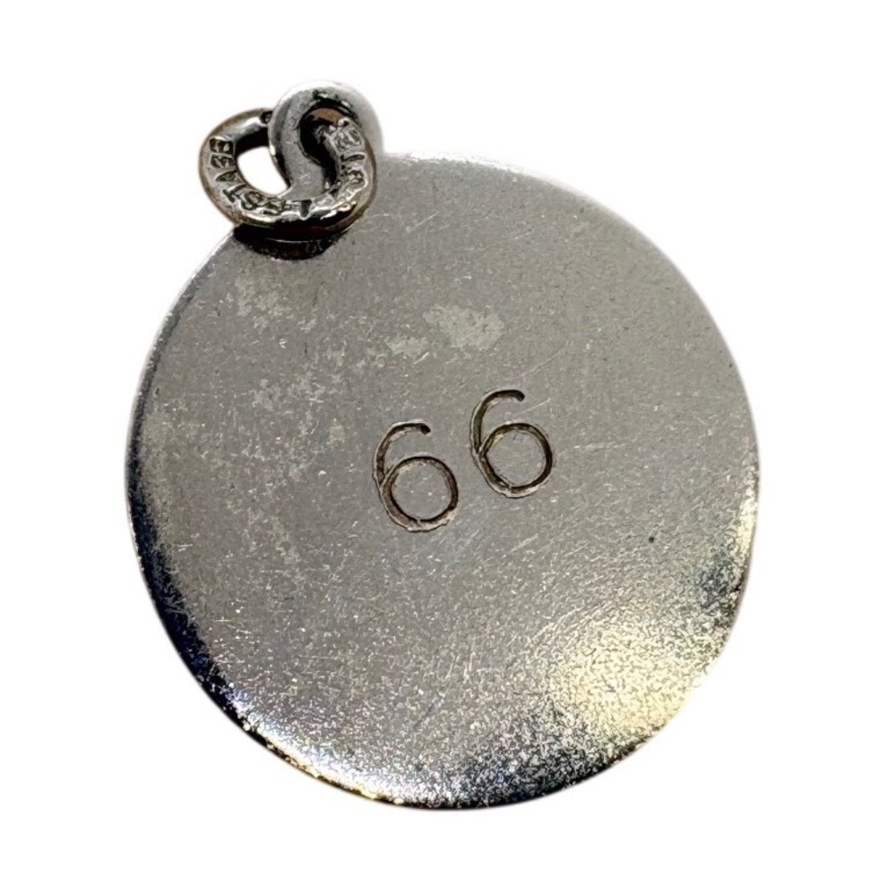 Vintage‎ LeStage Sterling Silver Charm Pendant Round Disc 66 PT Engraved 2.30g